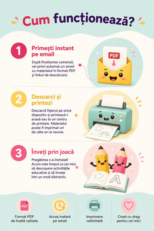 De la Mâzgălituri la Primele Litere-Caiet Digital de Scriere cu Animale pentru Preșcolari Preschool Writing Practice